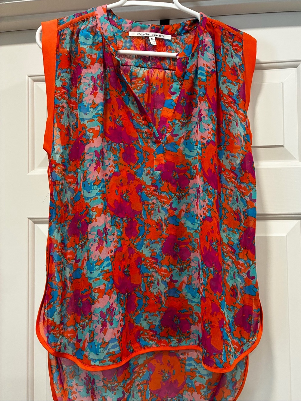 Collective Orange Floral Print Sleeveless Camisole